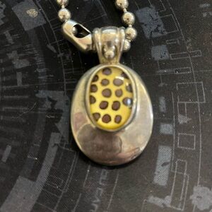 Silver and Yellow Pendant Necklace